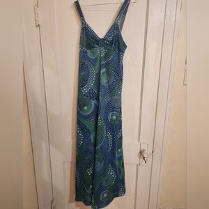 Vintage Blue and Green Slip Dress